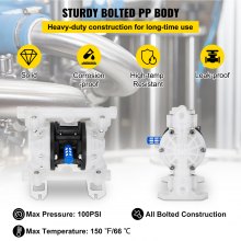 Air Double Diaphragm Pump 7 GPM With 1/2Inch Inlet And Outlet