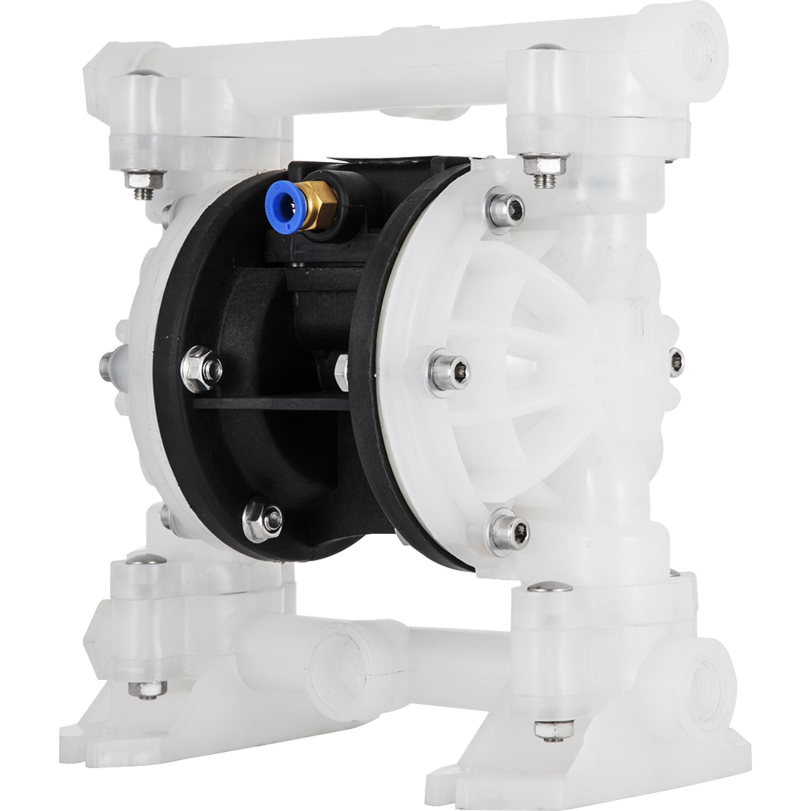 VEVOR Air Double Diaphragm Pump 7GPM 100PSI Polypropylene Diaphragm Water Pump with 1.3 cm Inlet & Outlet Ports Air Pump Diaphragm 6900.7 cm Max Head Air-operated Diaphragm Pump with Sealed Ball Valve