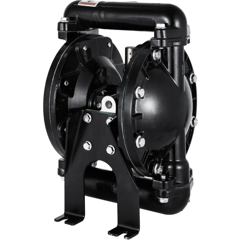 VEVOR Air-Operated Double Diaphragm Pump 1 inch Inlet Outlet Aluminum 35 GPM Max 120PSI, Nitrile Diaphragm, QBY4-25L-1inch-35
