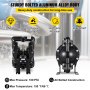 VEVOR Pompe pneumatique à double membrane 1 pouce entrée sortie aluminium 35 GPM Max 120PSI pour usage industriel chimique (QBY4-25L-1inch-35)