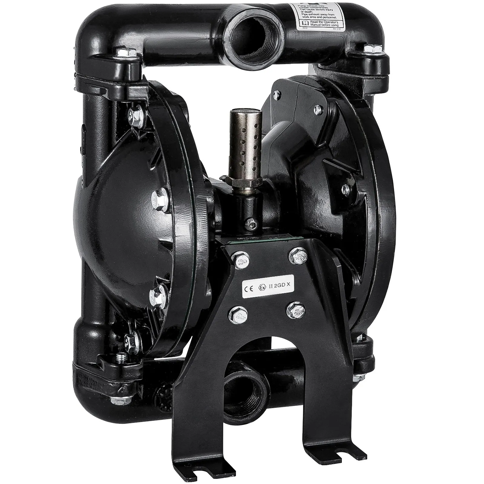 VEVOR Air-Operated Double Diaphragm Pump 1 inch Inlet Outlet Aluminum 35 GPM Max 120PSI, Nitrile Diaphragm, QBY4-25L-1inch-35