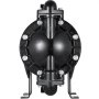 black VEVOR diaphragm pump with metal bolts and industrial design.