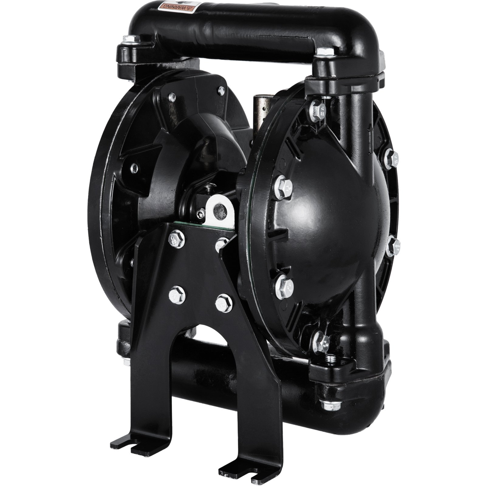 black VEVOR diaphragm pump with sturdy metal frame and bolted components.