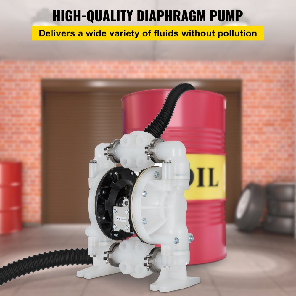VEVOR Air-Operated Double Diaphragm Pump 1 in. Inlet Outlet Nitrile  Diaphragm Aluminum 35 GPM Max 120PSI 275.6 ft. Head Lift  YBGMBQBY4-25L0001V0 - The Home Depot