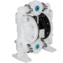 VEVOR Air-Operated Double Diaphragm Pump 1 inch Inlet/Outlet 30GPM Polypropylene Max 120PSI for Chemical and Industrial Use