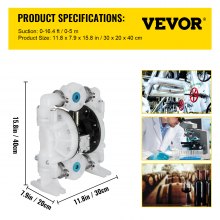 Air-Operated Double Diaphragm Pump Chemical Industrial 1 Inch Inlet And Outlet