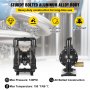 VEVOR double diaphragm pump with aluminum alloy body, corrosion-proof, high-temp resistant.