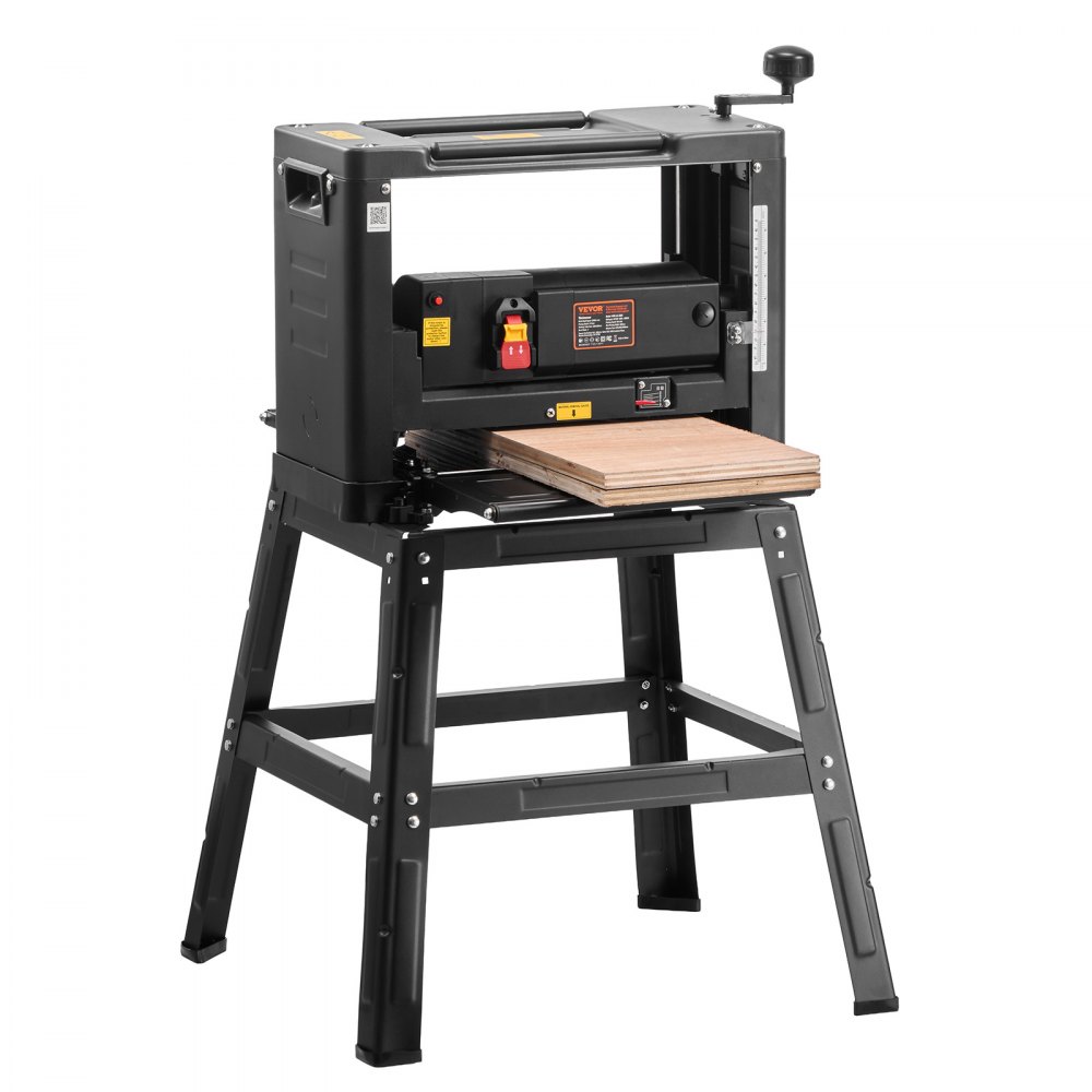 VEVOR 13-Inch Benchtop Thickness Planer, 2000W, 8000 rpm, 15 AMP, with Foldable Iron Stand and Dust Exhaust, 6m/min Planing Speed, Ideal for Woodworking and Wooden Plank Shaping