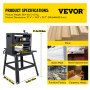 VEVOR Benchtop Planer, 13" Thickness Planer, 1800W 8000RPM Woodworking Planer, 6m/min Planing Speed W/ Iron Stand Dust Exhaust