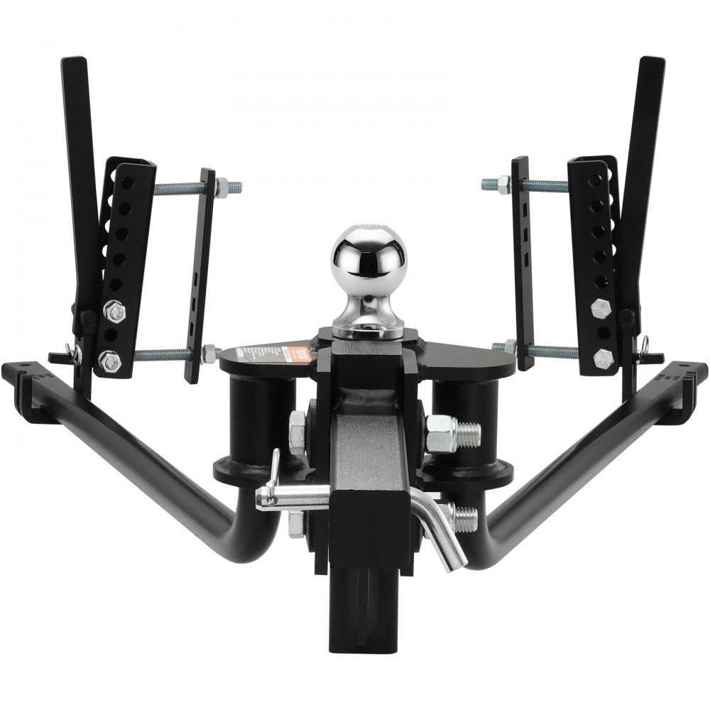 VEVOR Weight Distribution Hitch, 1,500 lbs Weight Distributing Hitches Kit with Sway Control for Trailer, 2-In Solid Steel Shank, 2-5/16 in Alloy Steel Ball, Powder Coated Load Leveling Hitch, Black