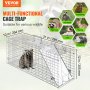 VEVOR Live Animal Cage Trap, 31" x 10" x 12" Humane Cat Trap galvanoitu rauta, kokoontaittuva eläinansa kahvalla kaneille, kulkukissoille, oraville, pesukarhuille, murskaille ja opossumille