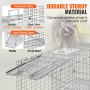 VEVOR Live Animal Cage Trap, 31" x 10" x 12" Humane Cat Trap Galvanized Iron, Folding Animal Trap with Handle for Rabbits, Stray Cats, Squirrels, Raccoons, Groundhogs and Opossums