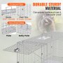 VEVOR Live Animal Cage Trap, 42" x 16" x 18" Humane Cat Trap Galvanized Iron, Folding Animal Trap with Handle for Stray Dogs, Armadillos, Raccoons, Marmots, Foxes