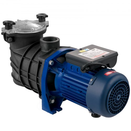 VEVOR 1 HP Pool Pump, 18000 L/h 750W Pool Pump In/Ground Swimming Pool Pump with Strainer Basket Pool Pump Motor for Clean Swimming Pool Water 1.97" Inlet/Outlet pool filter pump with 2 Fitting Hoses