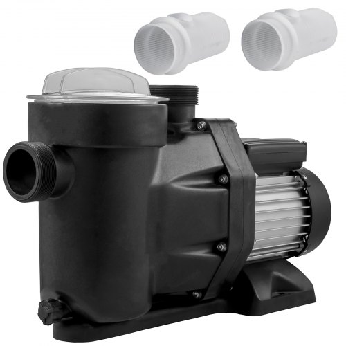 VEVOR 1 HP Pool Pump, 19200 L/h 750W Pool Pump In/Ground Swimming Pool Pump with Strainer Basket Pool Pump Motor for Clean Swimming Pool Water 1.97" Inlet/Outlet pool filter pump with 2 Fitting Hoses