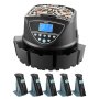 VEVOR Upgraded Coin Counter & Sorter, Coin Sorter and Wrapper Machine with Intuitive Display, Change Counter for USD Coins 1￠ 5￠ 10￠ 25￠ $1, Sorts up to 300 Coins/Min, with 5 Coin Tubes and 5 Trays