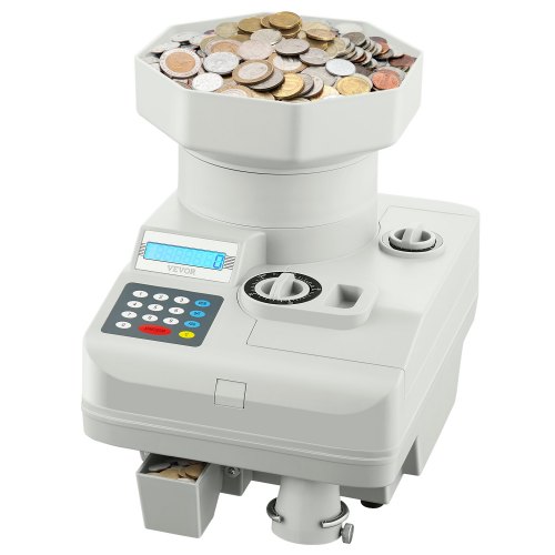 VEVOR Coin Counter Professional Coin Sorter LED Display Holds up to 11000 Coins