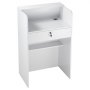 VEVOR Reception Desk, 60 cm Rectangular Front Counter Table, Modern Office Reception Desk with Drawer, Small Minimalist Retail Counter Table for Checkout, Lobby, Beauty Salon and Office, White