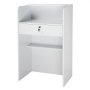 VEVOR Reception Desk, 60 cm Rectangular Front Counter Table, Modern Office Reception Desk with Drawer, Small Minimalist Retail Counter Table for Checkout, Lobby, Beauty Salon and Office, White