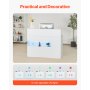 VEVOR Reception Desk, 47.24 x 18.7 x 39.37 in  Rectangular Front Counter Table, Office Reception Desk with LED Light, 2 Drawers and Power Outlets, for Checkout, Lobby, Beauty Salon and Office, White