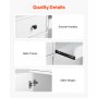 VEVOR Reception Desk Rectangular Front Counter Table 47.24 in White Office Table