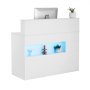 VEVOR Reception Desk, 47.24 x 18.7 x 39.37 in  Rectangular Front Counter Table, Office Reception Desk with LED Light, 2 Drawers and Power Outlets, for Checkout, Lobby, Beauty Salon and Office, White