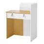 VEVOR Reception Desk, 80 cm Rectangular Front Counter Table, Modern Office Reception Desk with LED Light, 2 Drawers & Power Outlets, Retail Counter Table for Checkout, Lobby, Beauty Salon, Office