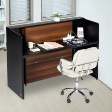 Reception Desk Rectangular Front Counter Table 62.99 in Salon Office Table