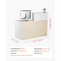 VEVOR Reception Desk, 55 Inch Rectangular Front Counter Table, Office Reception Counter with Lockable Drawer and Storage Cabinet, for Checkout, Lobby, Beauty Salon and Office, Natural