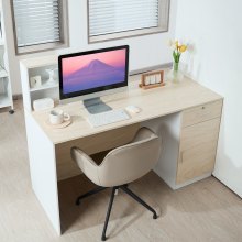 Reception Desk Rectangular Front Counter Table 55.12 in Wood Office Table