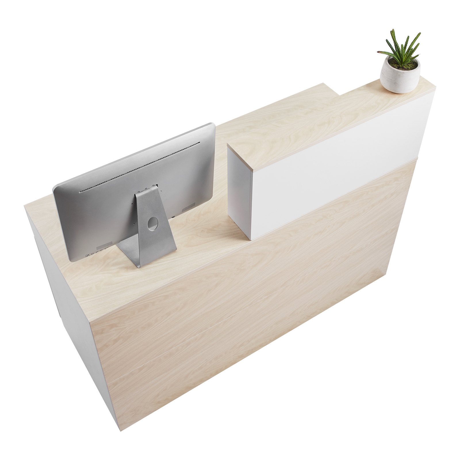 VEVOR Reception Desk Rectangular Front Counter Table 55.12 in Wood Office Table