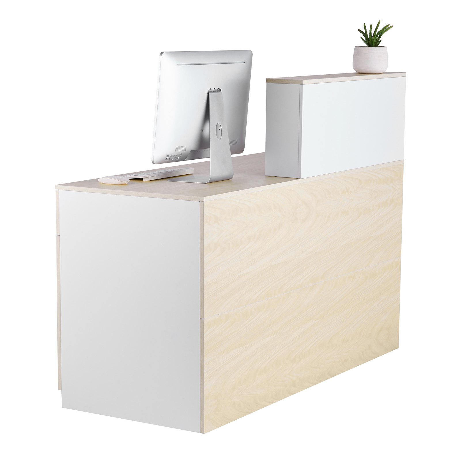 VEVOR Reception Desk Rectangular Front Counter Table 55.12 in Wood Office Table