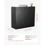 VEVOR Reception Desk, 47 Inch Rectangular Front Counter Table, Office Reception Counter with Lockable Drawer and Storage Cabinet, for Checkout, Lobby, Beauty Salon and Office, Black