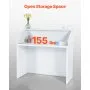 VEVOR Reception Desk, 46.46 x 19.69 x 43.90 in  Rectangular Front Counter Table, Office Reception Desk, Retail Counter and Front Reception Counter, for Checkout, Lobby, Beauty Salon and Office, White
