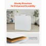 VEVOR Reception Desk, 46 Inch Rectangular Front Counter Table, Office Reception Desk, Retail Counter and Front Reception Counter, for Checkout, Lobby, Beauty Salon and Office, White