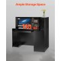 VEVOR Reception Desk, 55.12 x 31.50 x 47.24 in  L-Shaped Front Counter Table, Office Reception Counter with Drawer Keyboard Tray and Storage Cabinet, for Checkout, Lobby, Beauty Salon & Office, Black