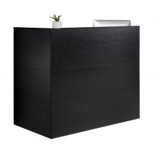 VEVOR Reception Desk L-Shaped Front Counter Table 55.12 in Black Office Table