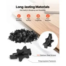 500PCS Hidden Deck Fasteners for Composite Decking Universal T Clips Black