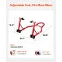 VEVOR Motorcycle Rear Wheel Stand, 850 LBS Load Capacity Heavy Duty Rear Wheel Stand with U + L Fork Swingarm Spool, Adjustabe Motorcycle Lift Jack Stand, for Suzuki Yamaha Honda Kawasaki, Red