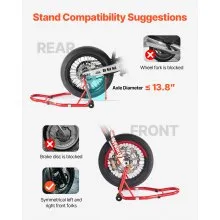 VEVOR Motorcycle Front & Rear Stand Lift 850lb Spoolift Paddock Swingarm Arm Red