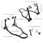 VEVOR Motorcycle Stand Lift, 0.39 Tons Front Rear Combo Stand Lift Stand, Front and Rear Wheel Fork Stand, U+L Fork Swingarm Spool, Compatible with Most Yamaha Honda Kawasaki Suzuki Motorcycles, Black