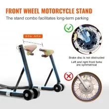 VEVOR Motorcycle Stand Lift, 0.39 Tons Front Rear Combo Stand Lift Stand, Front and Rear Wheel Fork Stand, U+L Fork Swingarm Spool, Compatible with Most Yamaha Honda Kawasaki Suzuki Motorcycles, Black
