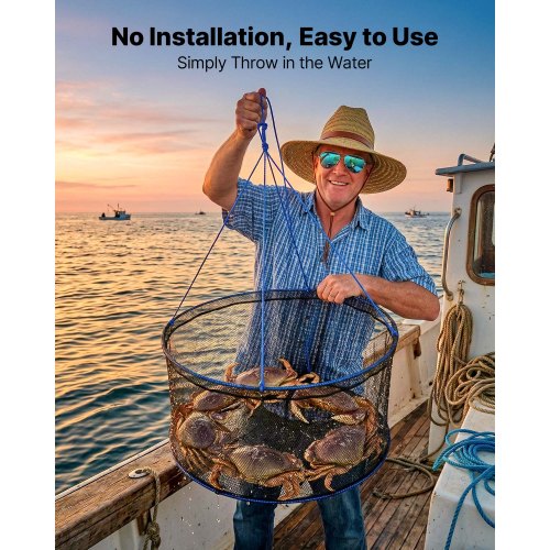 easy pier fishing net Dovesun Drop for Nylon Portable Pier Net for Bridge Fishing Foldable Landing Neting Kit with Poly Rope Carabiners Stainless Steel Ring Soft Steel Hoop Size 23" The Dr.Fish Collapsible Pier Fishing Net is designed for effortless fish retrieval from piers 36" Pier Drop Net