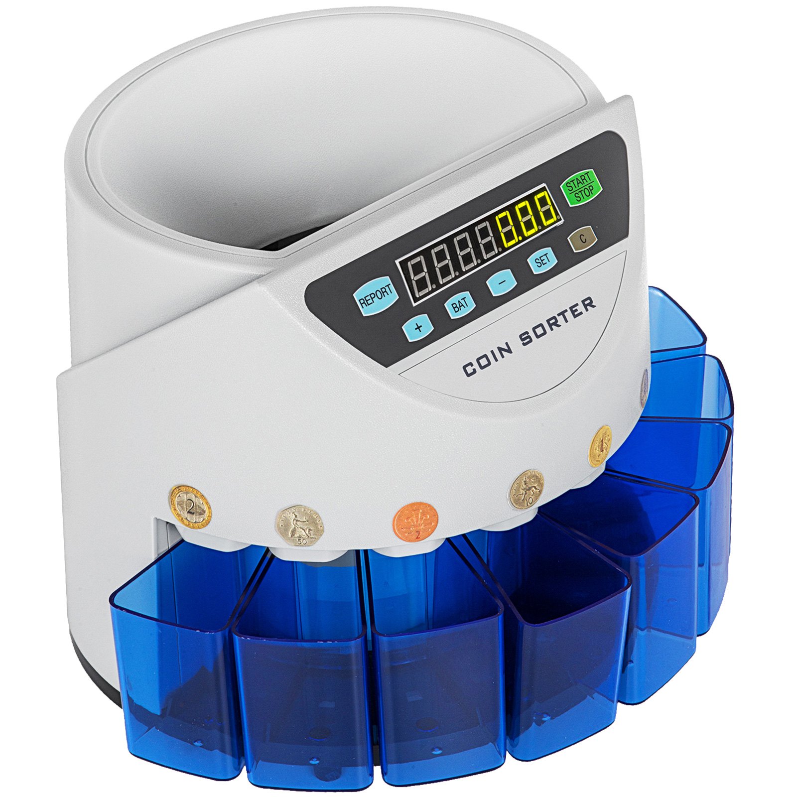 Automatic Electronic Coin Counter Sorter Counting Machine Max. 500 Coins