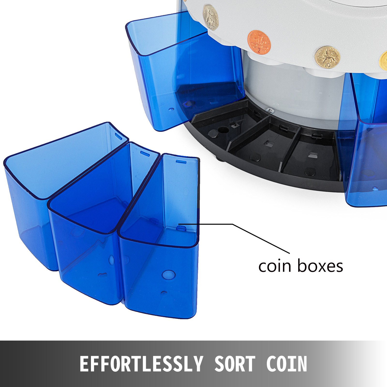 Automatic Electronic Coin Counter Sorter Counting Machine Max. 500 Coins
