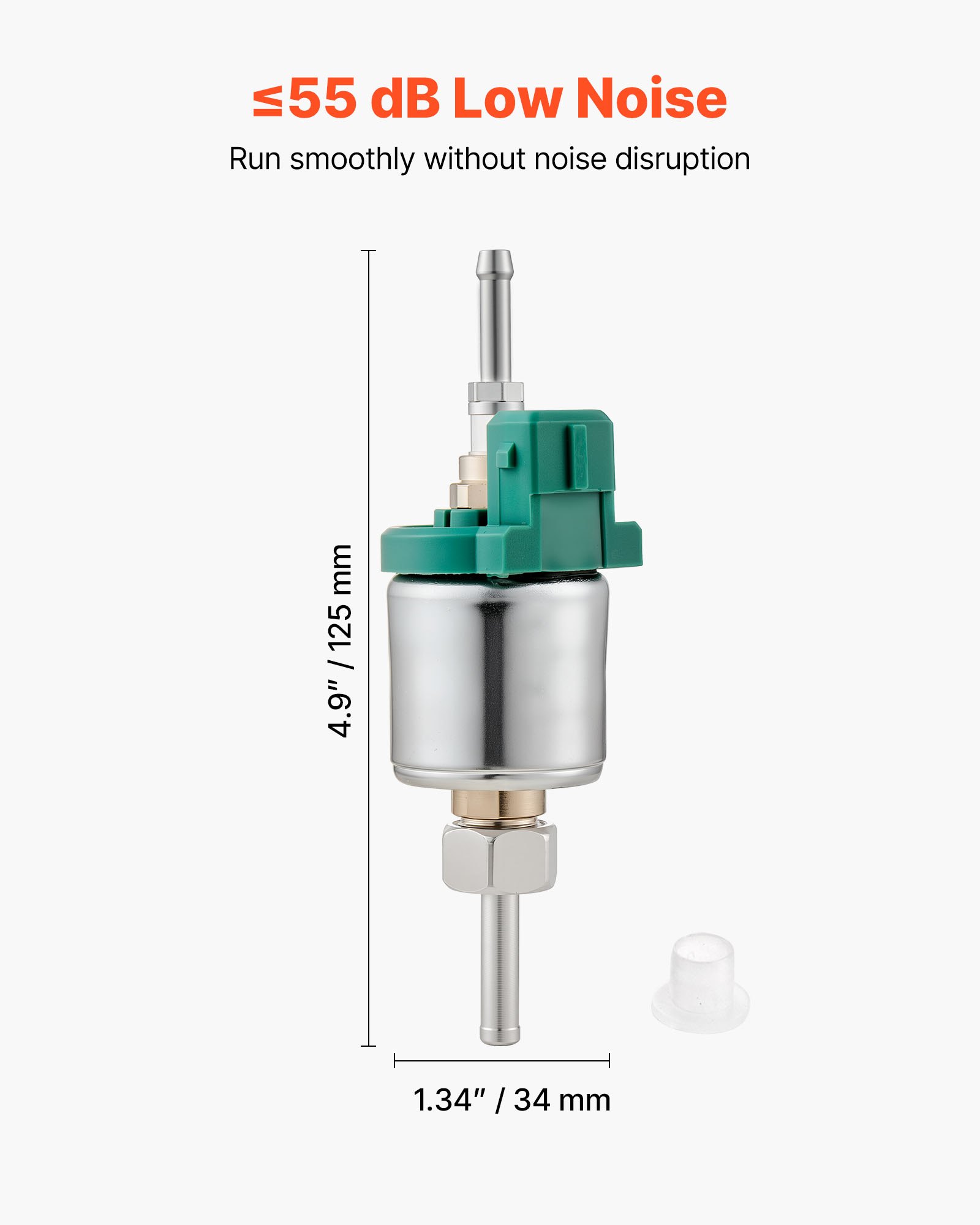 VEVOR Diesel Heater Fuel Pump, 12V DC Car Air Heater Diesel Fuel Dosing Pump, 22ML Aluminum Air Diesels Parking Heaters Pumps Fits for 2KW 5KW 8KW Diesels Heaters, Quiet Design, Pulse Technology