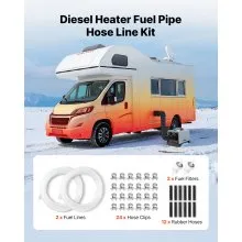 VEVOR Fuel Pipe Hose Line Kit 196.9″ Replaceable Parking Heater Fuel Line Kit