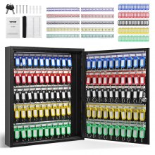 VEVOR 100 kulcsos kulcstartó doboz állítható fogaskeretekkel és színes kulcscímkékkel