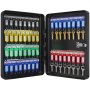 VEVOR 48-Key Cabinet, Key Safe with Combination & Key Lock, Digital Security Storage Box Steel Key Organizer with Adjustable Racks, 48 pcs Colorful Key Tags and A Record Card for School, Office, Hotel