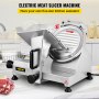 VEVOR commercial meat slicer in a modern kitchen setting.